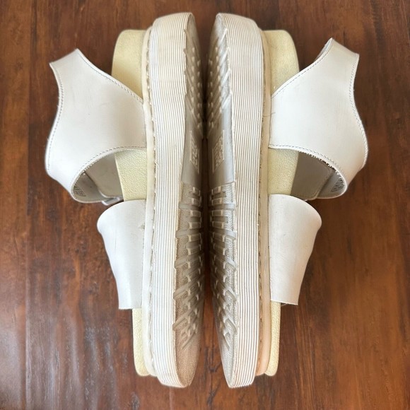 DR. MARTENS Romi Chunky Platform Ankle Strap Sandal White Patent Leather - Picture 7 of 12